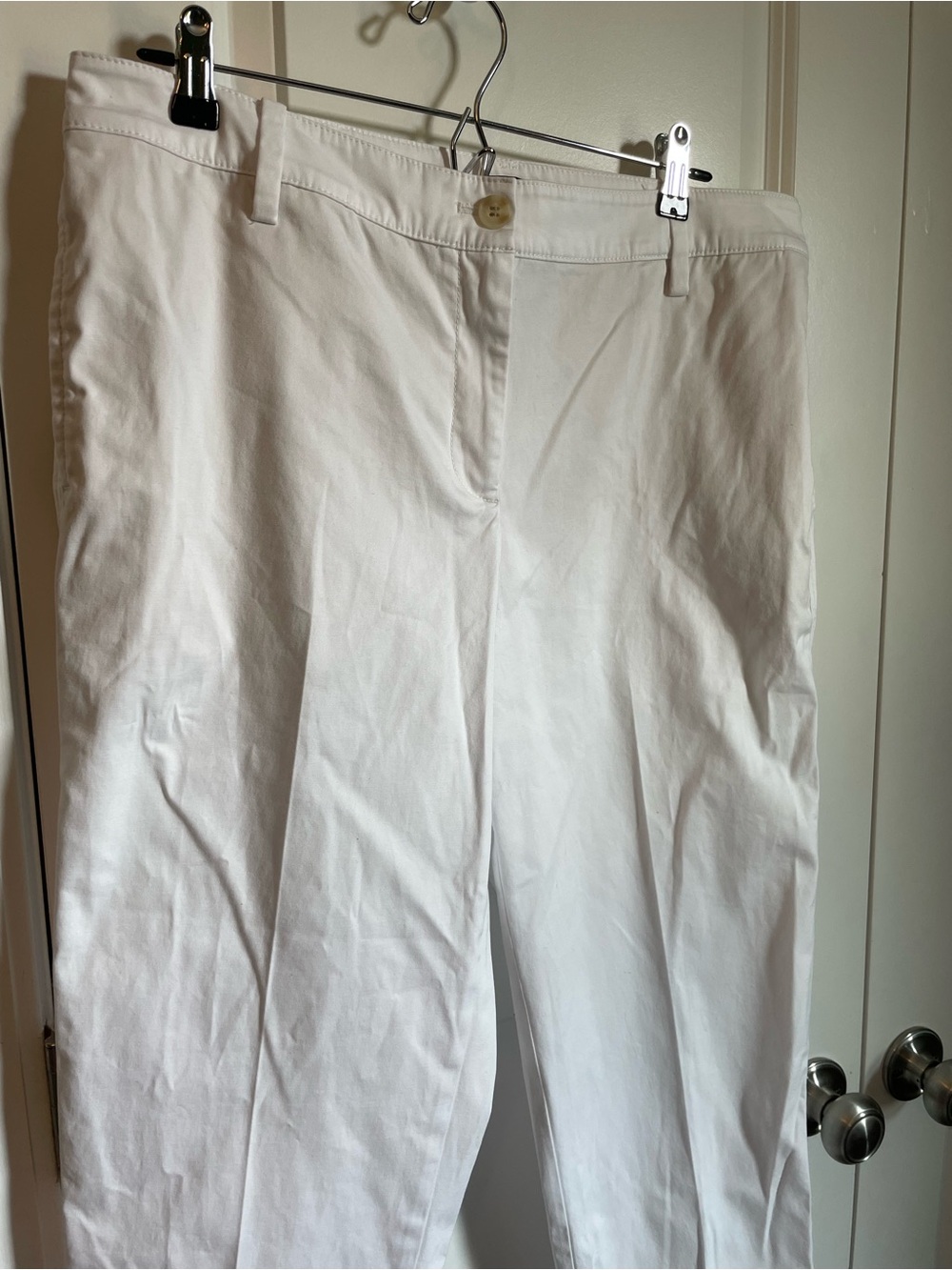 Talbots White Slim Perfect Crop Pants 12